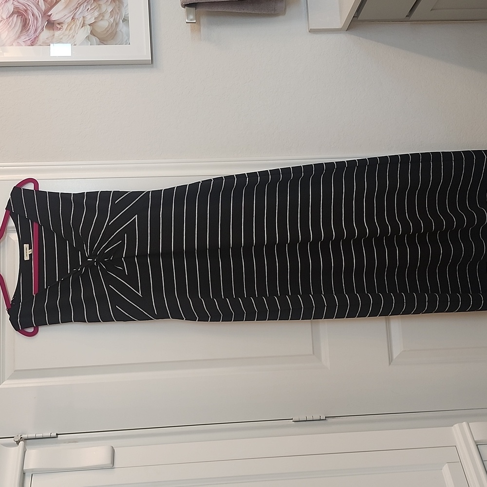 Max Studio Black and White Striped Maxi Dress